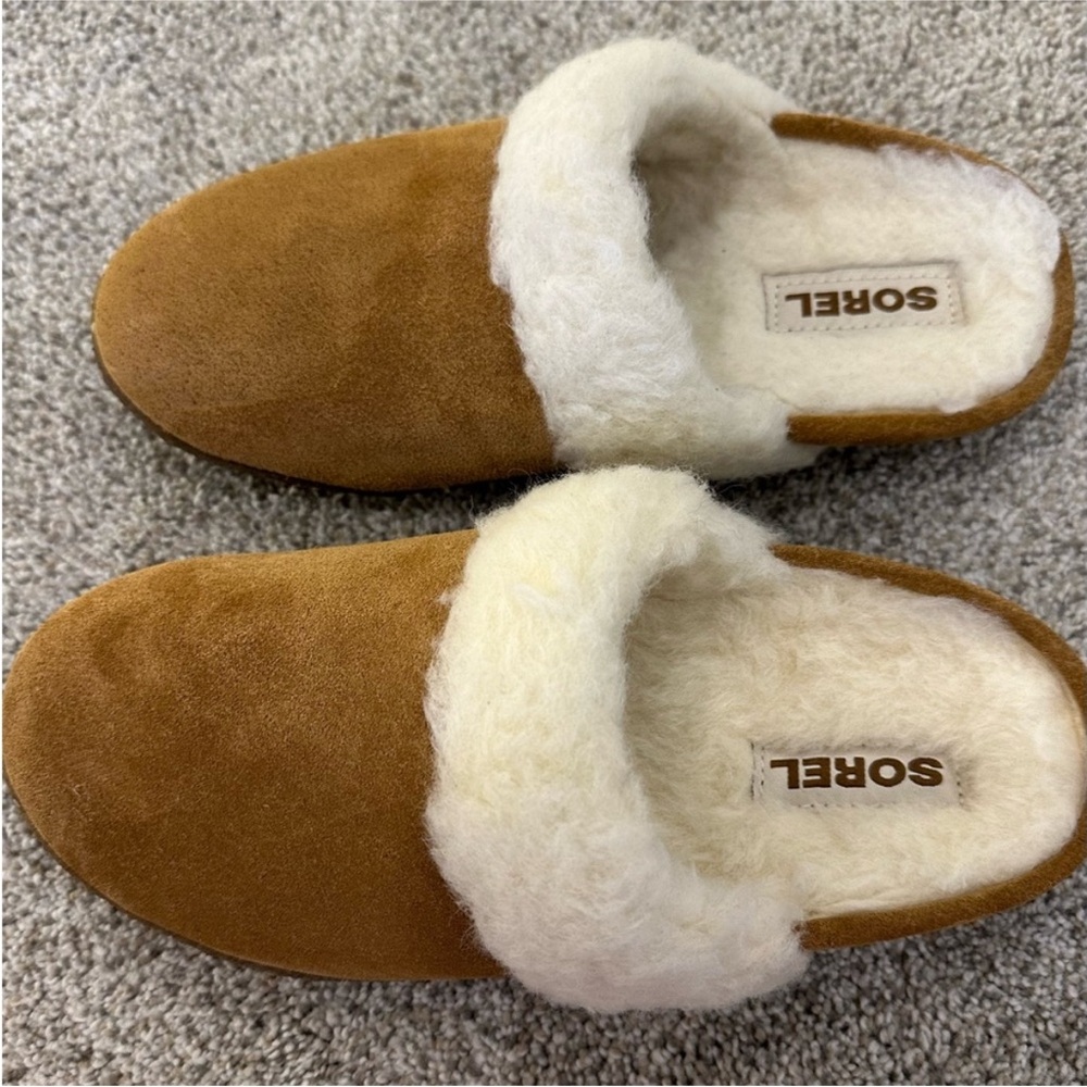 SOREL Nakiska Slide II Suede Sherpa-like Lined Slippers